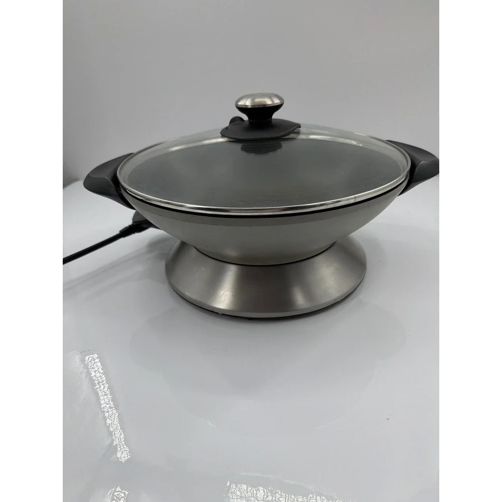 Breville Hot Wok Electric Skillet BEW600XL‎ Silver 6 Quart Non-Stick 1500W